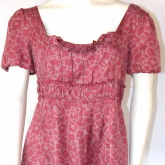 Marc Jacobs Tops - MARC JACOBS Pink SILK FLORAL PEASANT BLOUSE 6